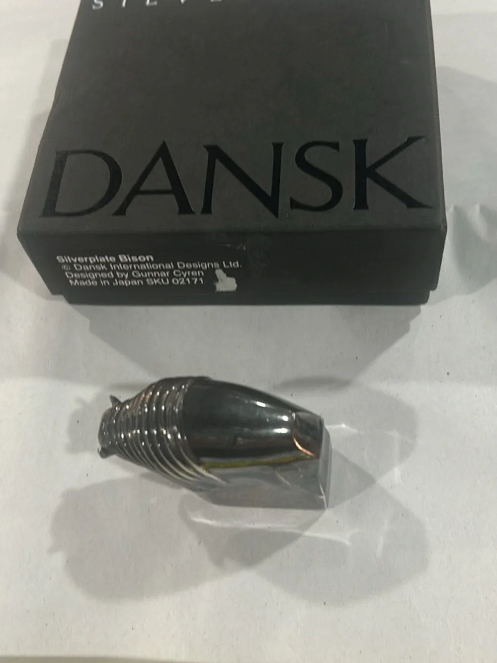 Dansk Silverplate Bison Sculpture - Silver Tone